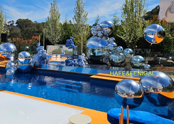 0.8m, 1m, And 2m Inflatable PVC Silver Mirror Balloons For The Luxe Pool Party