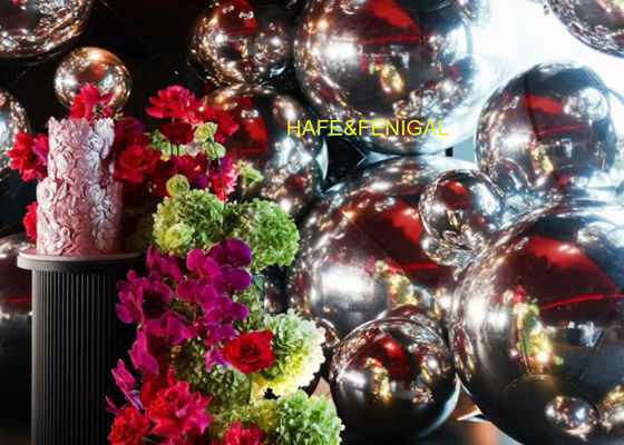32 Inches PVC Silver Mirrored Balloons For Hanging From Ceilings Or Trees Or Ground Use