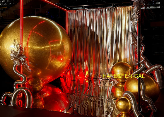 Golden PVC Mirror Balloons For DJ Parties, Festive Christmas Celebrations