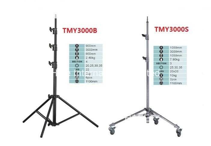 Air Damped Studio Photography Light Tripod Stand Aluminum Folded with Flexible Leg