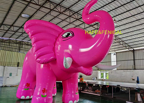 Custom 3m 10ft Inflatable การ์ตูน ช้างสีชมพู สําหรับการตกแต่งศูนย์การค้าหรือสวนสนุก