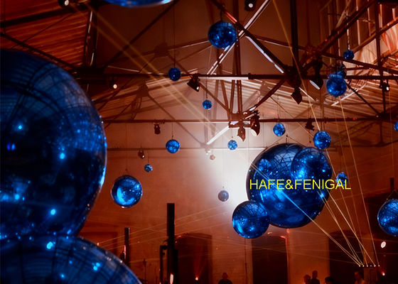 บอลลูนกระจกสีน้ําเงิน PVC สีฟ้ากระจกสีสดใส