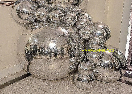 Inflatable PVC Silver Mirror Luminous Balloons For Event Rental Professionals