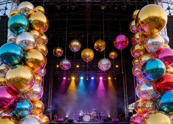 Colored Mirror Reflection Filled PVC Mirror Spherical Air Space Decoration