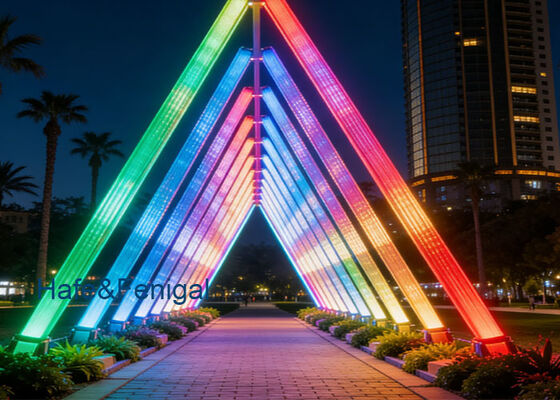 โคมไฟเสาบางเป่าลมตกแต่งอวกาศ Iris-tube Art - 5m RGBW LED พร้อม DMX Control