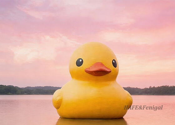 เป็ดยางสีเหลืองลายการ์ตูนสั่งทำพิเศษ เหมาะสำหรับสวนสาธารณะกลางแจ้งและสามารถใช้บนน้ำได้