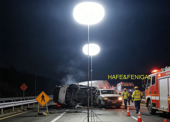 ใบรับรอง CE 480W 230VAC ไฟบอลลูน LED พร้อมสามเสา สําหรับสถานที่ก่อสร้าง