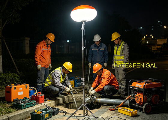 การดําเนินงานเงียบแสงบอลลูน LED ที่ใช้แบตเตอรี่ พร้อมไฟเข้า 24V / 48V DC สําหรับการให้บริการสนามเคลื่อนที่