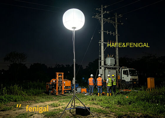 ไฟบอลลูน LED ขับแบตเตอรี่ 400W สําหรับการทํางานนอกเครือข่ายที่เงียบสงบ