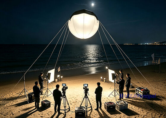 3600W LED แสงฮีเลียมบัลลูนด้วย CRI 96 ‰ 99 และโครงสร้างทรงเอลิปติกสําหรับการผลิตหนังและสตูดิโอ