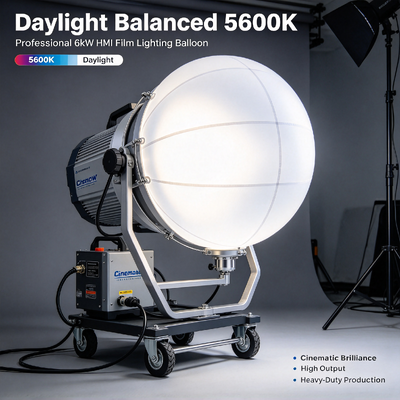 โคมไฟฮาโลเจนแบบบอลลูน 6kW ระดับมืออาชีพ พร้อมแสง Daylight 5600K และการควบคุม DMX